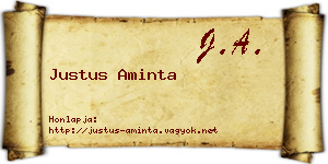 Justus Aminta névjegykártya